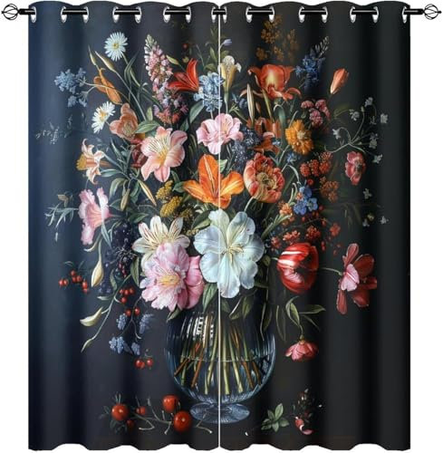 3D Kinderzimmer Verdunkelungsvorhänge Bunte Pflanzen Und Blumen,3D-Gedruckte Vorhänge Wohnzimmer Bürovorhänge Energiesparende Geräuschreduzierende Kindergardinen - Vorhang Für Das E-4673019722009200