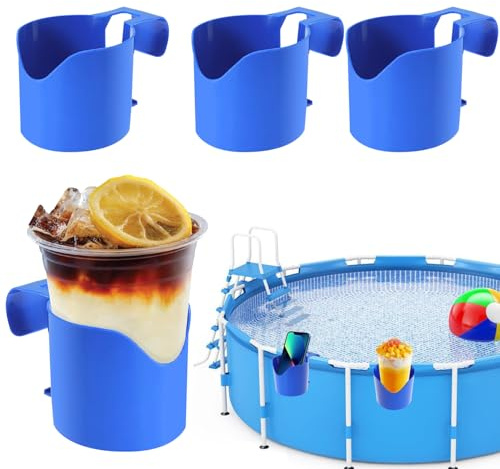 4 Pièces Porte-Gobelets pour Piscine, Accessoires Piscine Porte-Gobelets de Piscine en Plastique, Support bière, Porte-Boissons Détachable pour Boissons, Téléphones Portables, Clés
