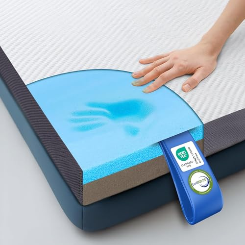 MKS Topper 2 in 1 Premium 120 x 200 cm – Topper in schiuma gel reversibile H3 & H4, struttura a 5 strati, lati in rete e antiscivolo, comodo coprimaterasso per tutte le posizioni di sonno