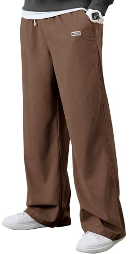 HAWILAND, Pantaloni in Corduroy da Uomo, a Gamba Larga, Pantaloni Lunghi Baggy, Aderenti, Casual, Sportivi, per l'inverno e l'autunno, Marrone, XXL