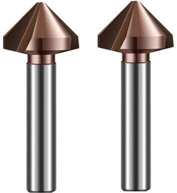 Fresa de chaflán con orificio recto de 90°, diámetro de 4,5-60 mm, brocas de enrutador de 3 flautas, paquete de 2(35mm)