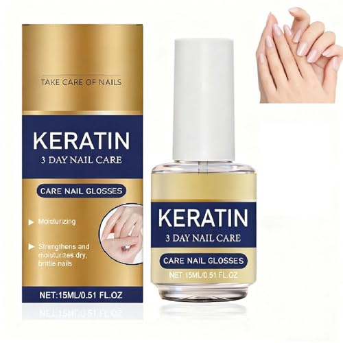Huile de soin des ongles à la kératine pour 3 jours, fortifiant pour les ongles et les cuticules, durcisseur d'ongl/es à absorption rapide pour ongl/es faibles et abîmés, solution soin on/gles (1PCS)