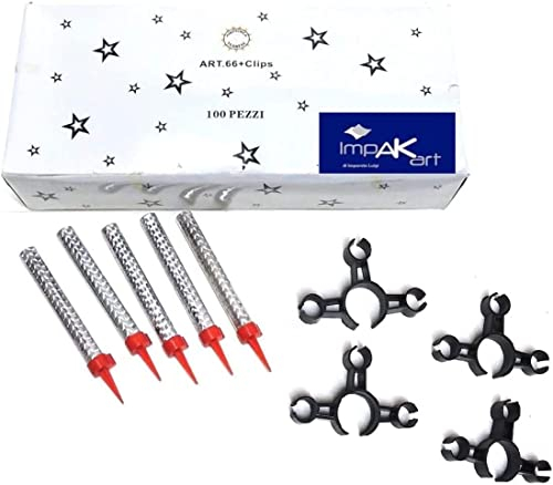 100 CANDELINE MAGIC FLAMBE FONTANE LUMINOSA PARTY TORTA 12Cm, categoria f1 (USO INTERNO ED ESTERNO) con clips