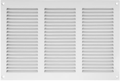 Vent Systems Cubiertas para rejilla de ventilación de 30 x 20 cm, color blanco, rejilla de retorno de aire de metal con protección integrada contra plagas