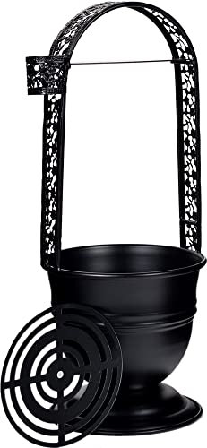 Brodator Shisha Kohlebehälter matt schwarz Gitter ca 34 cm groß kratzfest modern und hochwertig