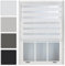 FURNISHED Day and Night Roller Blinds - Zebra Blind Dim or Translucent Vision Roller Shades for Windows and Doors - Dual Layer Fabric, White, 115W x 165H cm