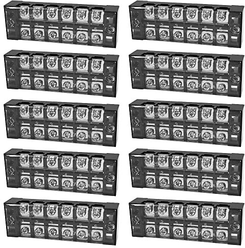 VOANZO 10 Uds 6 Posiciones Bloques de terminales eléctricos 600V 25A para electrodomésticos máquinas de Circuito electrónico