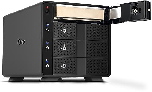 FANTEC 4fach USB3.2 Gen2 10G Festplatten Dockingstation für 4X SATA 3,5/2,5 Zoll SSDs und HDDs, Transferraten bis 10Gbit/sec, kein Werkzeug nötig, 2X USB Kabel. Aluminiumgehäuse schwarz
