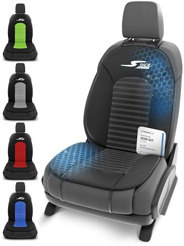 WALSER coprisedili auto S-Race, Premio Molto Buono* coprisedili anteriori in nero, coprisedili universali per auto 1 pezzo, sedili sportivi, coprisedile auto compatibile con airbag laterale