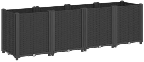vidaXL Odlingslåda svart 160x40x53 cm PP, hög odlingslåda, odlingskruka, blomkrukor, höga odlingslådor, odlingskrukor, blomkruka, utomhuskruka
