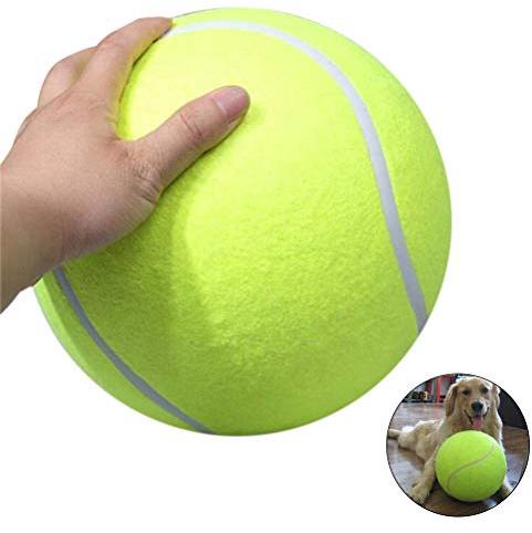Palla da tennis per cani, 24 cm, gialla e rinforzata – giocattolo masticabile extra-large per cani di tutte le taglie
