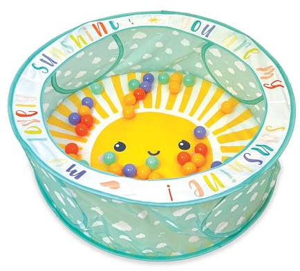 Infantino Aire de Jeux Pop-Up avec 50 Balles Colorées, Balle Pop-Up pour Bébé, Facile à Installer et à Ranger, Grand Espace de Jeu 90 cm, Design Lumineux et Coloré