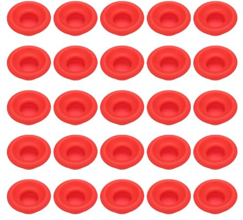 sourcing map 25 Pcs Silicone Rubber Gaskets Washer, High Pressure Leak-proof Beer Bottle Gasket Seals Top Washers for Swing Flip Beer Soda Bottle, Red