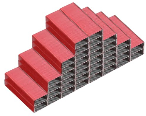 PATIKIL #10 Agrafes Standard, 10 Paquets 10000pcs Longueur de Jambe 3/16 Agrafes à Pointe Plate Chisel Point sans Blocage pour Agrafeuse de Bureau Fournitures de Bureau à Domicile, Rouge