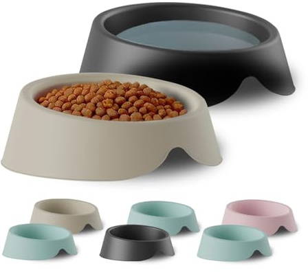 Plastiken - Comedero Perro y Gato Medianos 2x500ml | Cuenco Plástico 100% Reciclado Sin BPA Fabricado en España | Plato Ergonómico Apto Lavavajillas para Comida y Agua - Ecológico y Sostenible