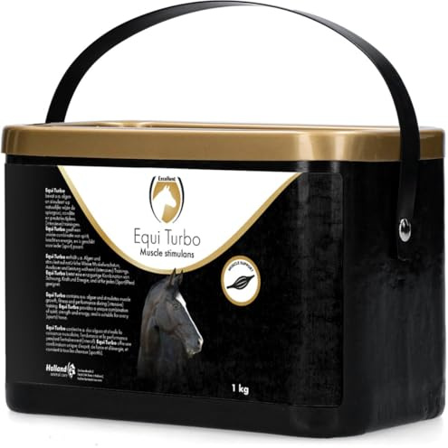 Excellent Equi Turbo - Estimulación muscular - 1 kg - Complemento alimenticio - Caballos - Algas cultivadas - Crecimiento muscular - Aumento del rendimiento
