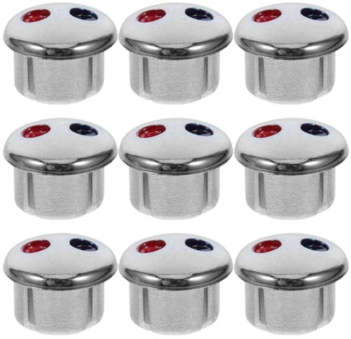 NUOBESTY 10 tappi indicatori di temperatura per rubinetti pulsanti rosso blu per maniglie dell'acqua calda e fredda di ricambio facili da installare per lavelli e bagni
