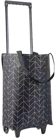 MUCKLILY Carrito Plegable Compra Resistente con Ruedas para Subir Escaleras Bolsa Espaciosa para Supermercado y Camping Negro con Asa Telescópica y Diseño Compacto