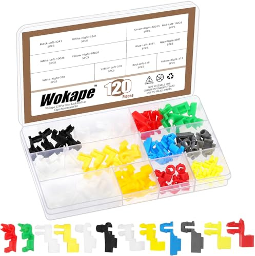 Wokape 120 st dörrlås stång ändklämmor set, dörrhandtag lås stång huva lås tryckklämma kit vänster och höger handtag stång klämma baklucka handtag spakklämmor kompatibel med de flesta bilar