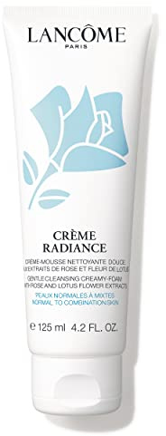 Lancôme Crème Radiance Cream-to-Foam Cleanser | Gentle Purifying Facial Cleanser to Remove Waterproof Makeup & Clarify Pores | For Normal & Combination Skin | 4.2 Fl Oz