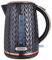 Fabulous Textured Design Kettle 1.7L - Overheat Protection - Black & Rose Gold