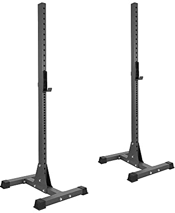 SUPRFIT Squat Rack Langhantelständer mit höhenverstellbaren J-Cups für max. Flexibilität - Kniebeugenständer zur Langhantelablage, Belastung bis 300kg, Langhantel Ständer für dein Homegym, Schwarz