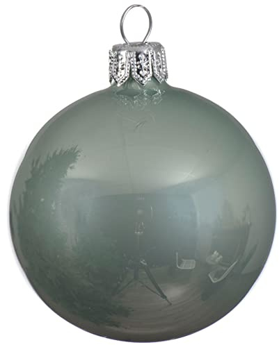 Weihnachtsdeko Baumkugel -Uni- 4er-Set Glas 10cm Mint