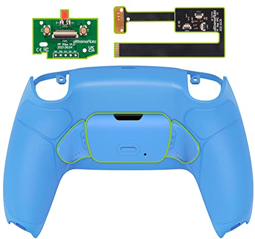 eXtremeRate Programmierbar RISE2.0 Remap Kit für ps5 Controller BDM-010/020 Model, Remap Platine&Backplate Gehäuse&Rücktasten Paddles Umbau Kit für ps5(Starlight Blue Gummiert Griff)-KEIN Controller