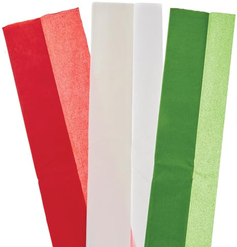 Baker Ross FX887 Crepe-papper för julpyssel - 9-pack, papper för pyssel och konsthantverk