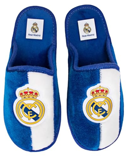 MARPEN SLIPPERS Zapatillas de casa Real Madrid CF Oficiales Temporada 24/25 para Hombre o Mujer, Ligeras de Invierno, Azul, Talla 43