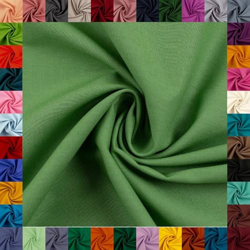 Baumwollstoff HEIDE, Swafing, 42 Uni-Farben, einfarbig, 100% Baumwolle, Coupons, Oeko-TEX Standard 100 (grün, 0,5 m)