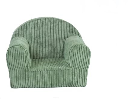 FORTSLINE – Kindersessel ab 1 Jahr - Kuschelsessel 40x33x39cm - Kinderstuhl Baby Sessel Kinderzimmer - Kindersessel Mini in Cord - Kinder ohrensessel zertifiziert nach OEKO-TEX - Viele Farben Hellgrün