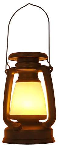 Nozzy Vintage Lantern Stepless Dimmable Rechargeable Solar Powered Multifunctional Decorative Light for Indoor Outdoor Camping Garden