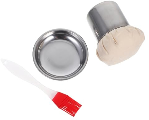 Garneck Stainless Steel Oil Wiper with Cloth Pad for Pancakes and Cooking Wear Resistant Kitchen Oil Brush Tool for Breakfast Easy to Clean and Maintain Multifunctional Random Color