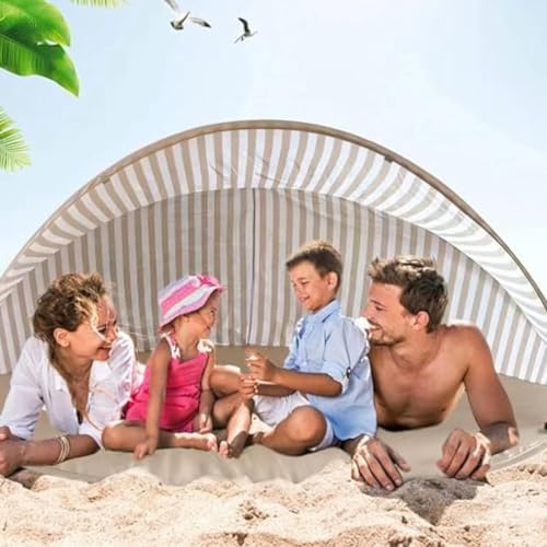 Refugio de playa, portátil, protección UV, protección solar impermeable, protección contra el viento, tienda de campaña para 2-3 personas, para viajes, senderismo, pesca, exterior, verano, parque