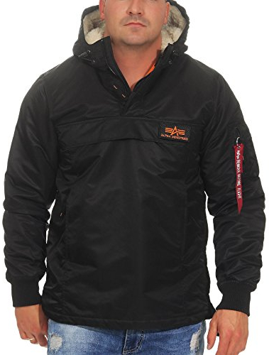 Alpha Industries Herren HPO Anorak, Schwarz, Large