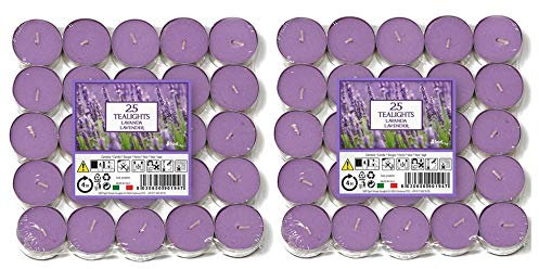 Price's Candles - Aladino Lavender Scented Tea Lights 50 Pack - 021937D