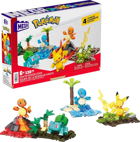 Mega Construx Pokemon - HFG05 - Kanto Regionalteam - Pack 4 Stück Actionfiguren 5cm
