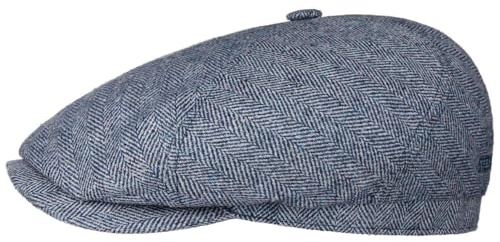 Stetson Milner Flatcap Herren Made in EU Hoher UV-Schutz Elegante Schiebermütze 100% Seide Baumwollfutter Sommer Winter blau 60 cm
