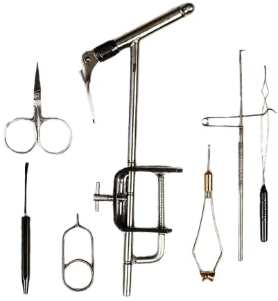 blntackle76 Set di attrezzi per legatura con bobine, forbici per finire le bobine, per la pesca a mosca, per legare le mosche