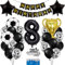 Fussball Luftballon 8 Geburtstag Jungen, Fußball Deko Schwarze Gold 8. Geburtstag Kinder, Fussball Ballon Geburtstagsdeko 8 Jahre Junge, Fussball Party Deko Kindergeburtstag Tortenaufleger