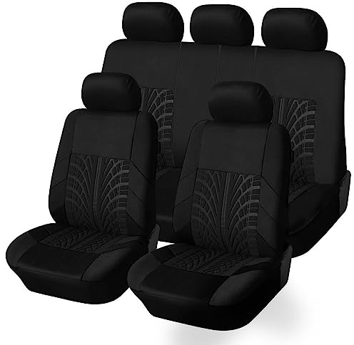 Auto Sitzbezüge für Toyota Hilux (AN120/AN130) 8.Gen 2015 2016 2017 2018 2019 2020 2021 2022 2023, 5 Sitzer Rutschfest Atmungsaktiv Waschbarer Stoff Autositzbezüge Komplettset, Auto Innenraum Zubehör