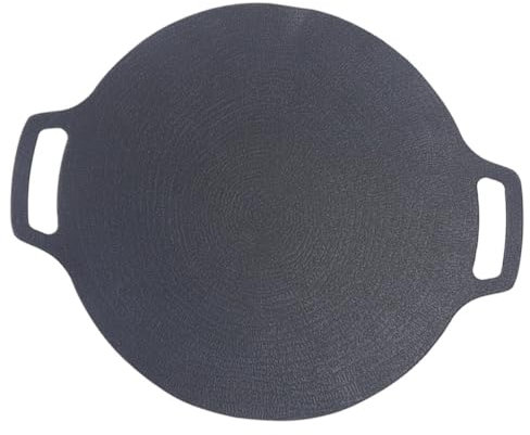 TOPBATHY 1stk Koreanische Backform Camping-grillplatte Bratpfanne Backbackenpfanne Bräter Eisen Pizza- Pfanne Runde Backform Schweinebauch Gegrillter Fischtopf Aluminiumlegierung