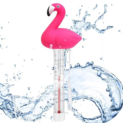 Termometro galleggiante per acqua, termometro da bagno con fenicotteri, termometro da piscina con corda, termometro per piscina, vasca idromassaggio, acquari, laghetti per pesci