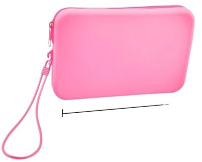 Trucchi Donna Small Square Silicone Cosmetic Storage Bag Large Capacity Travel Makeup Brush Holder Portable Cosmetic Waterproof Organizer(Rose Red)