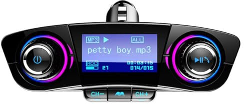 Asyduey Reproductor de MP3 Bluetooth para Coche BT06 Reproductor de MP3 Bluetooth Multifuncional Multiidioma Pantalla LCD Universal