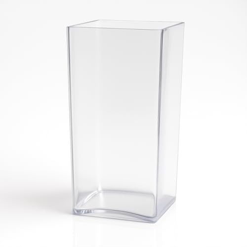 Floralcraft® 25cm Acrylic Square Vase for Home, Office, Table Centerpiece, Party, Wedding Decoration