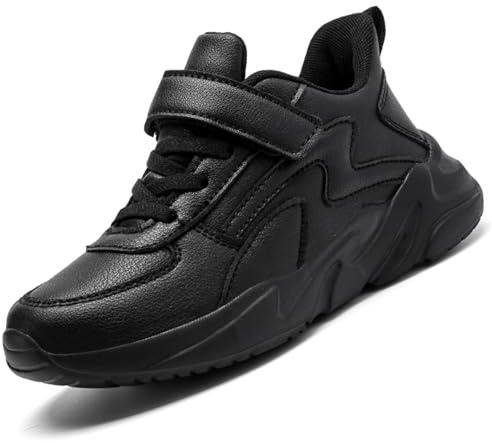 VTASQ Boys Trainers Kids School Walking Running Shoes Athletic Sneakers Casual Breathable Tennis Sports School Shoes Black UK10