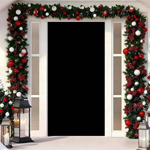 90x200 cm Cubierta de Puerta Navidad, Decoración Navideña para Interior y Exterior, Pancarta de Tela Colgante para Puerta de Entrada, Adorno de Fiesta Navideña (A)