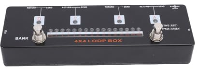 Generic Multieffektpedal, Overdrive-Distortion-Loops-Delay-Fußschalter, 16 Programmierbares Preset-Pedal mit True Bypass, LED-Anzeige und Bankschalter, Ideal für Gitarreneffekte
